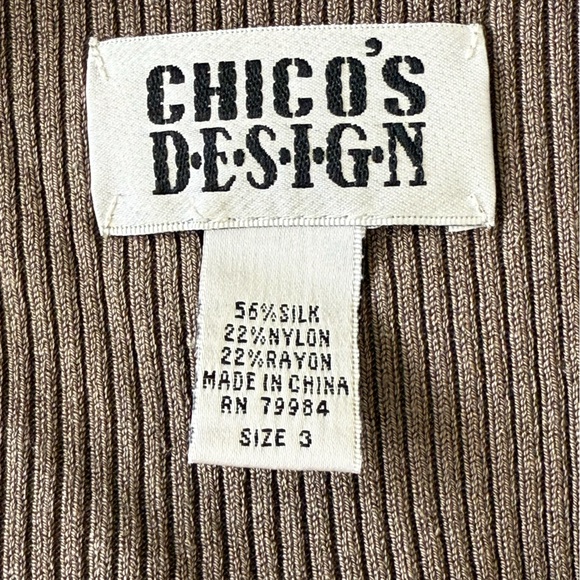 Chico's Taupe Long Sleeve Ribbed Top size 16 (Chico’s size 3) - Picture 7 of 8